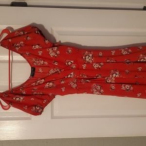 Beautiful red floral mini dress size medium
